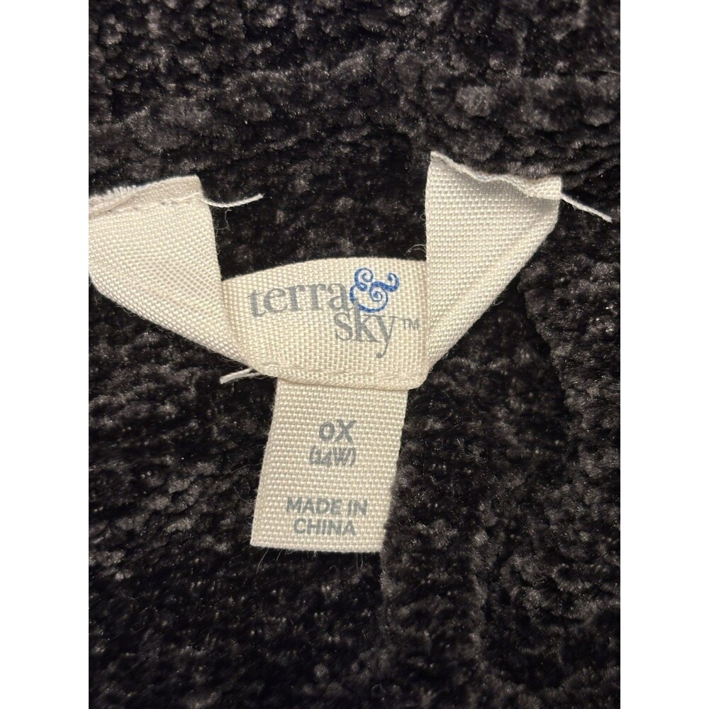 Nwot Terra & Sky Black Mock Turtleneck Chenille Sweater Size 0X - Picture 2 of 6